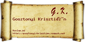 Gosztonyi Krisztián névjegykártya